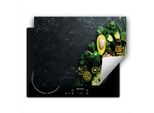 Darhaus Piastra Di Copertura Per Stufa 80X52 Cm Tappetino Antiscivolo Roll-Up, Verde - Verdure