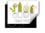 Darhaus Piastra Di Copertura Per Stufa 80X52 Cm Tappetino Antiscivolo Roll-Up, Cactus