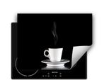Darhaus Piastra Di Copertura Per Fornelli 80X52 Cm Tappetino Antiscivolo Roll-Up, Nero - Caffè