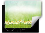 Darhaus Piastra Di Copertura Per Fornelli 80X52 Cm Tappetino Antiscivolo Roll-Up, Margherite - Fiori