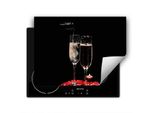 Darhaus Piastra Di Copertura Per Stufa 80X52 Cm Tappetino Antiscivolo Roll-Up, Nero - Rosso - Vino
