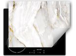 Darhaus Piastra Di Copertura Per Stufa 80X52 Cm Tappetino Antiscivolo Roll-Up, Bianco - Marmo