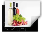 Darhaus Piastra Di Copertura Per Fornelli 80X52 Cm Tappetino Antiscivolo Roll-Up, Bianco - Vino