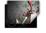 Darhaus Piastra Di Copertura Per Fornelli 80X52 Cm Tappetino Antiscivolo Roll-Up, Spezie - Peperoncino
