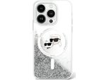 Karl Lagerfeld Klhmp16Slgkcsgh Custodia Rigida Iphone16 6.1 Trasparente Glitter Liquido Karl&Choupette Testa Magsafe