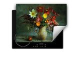 Darhaus Piastra Di Copertura Per Fornelli 80X52 Cm Tappetino Antiscivolo Roll-Up, Verde - Bouquet Di Fiori