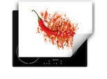 Darhaus Piastra Di Copertura Per Fornelli 80X52 Cm Tappetino Antiscivolo Roll-Up, Rosso - Chilli
