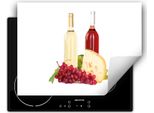 Darhaus Piastra Di Copertura Per Stufa 80X52 Cm Tappetino Antiscivolo Roll-Up, Vino - Bianco
