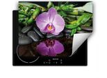 Darhaus Piastra Di Copertura Per Fornelli 80X52 Cm Tappetino Antiscivolo Roll-Up, Orchidea - Fiore