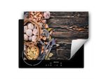 Darhaus Piastra Di Copertura Per Stufa 80X52 Cm Tappetino Antiscivolo Roll-Up, Aglio - Legno