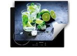 Darhaus Piastra Di Copertura Per Stufa 80X52 Cm Tappetino Antiscivolo Roll-Up, Lime - Acqua
