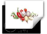 Darhaus Piastra Di Copertura Per Fornelli 80X52 Cm Tappetino Antiscivolo Roll-Up, Bianco - Chilli