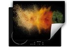 Darhaus Piastra Di Copertura Per Fornelli 80X52 Cm Tappetino Antiscivolo Roll-Up, Nero - Colorato - Spezie