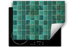 Darhaus Piastra Di Copertura Per Stufa 80X52 Cm Tappetino Antiscivolo Roll-Up, Verde - Mosaico
