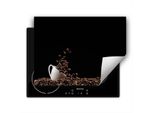 Darhaus Piastra Di Copertura Per Fornelli 80X52 Cm Tappetino Antiscivolo Roll-Up, Nero - Caffè