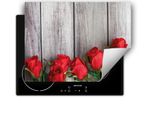 Darhaus Piastra Di Copertura Per Stufa 80X52 Cm Tappetino Antiscivolo Roll-Up, Rosso - Roses