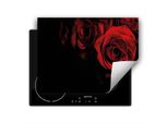 Darhaus Piastra Di Copertura Per Stufa 80X52 Cm Tappetino Antiscivolo Roll-Up, Nero - Rosso - Rose
