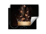 Darhaus Piastra Di Copertura Per Fornelli 80X52 Cm Tappetino Antiscivolo Roll-Up, Caffè