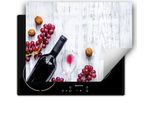 Darhaus Piastra Di Copertura Per Stufa 80X52 Cm Tappetino Antiscivolo Roll-Up, Vino - Bianco - Legno