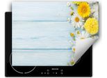 Darhaus Piastra Di Copertura Per Stufa 80X52 Cm Tappetino Antiscivolo Roll-Up, Fiori - Legno