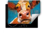 Darhaus Piastra Di Copertura 80X52 Cm Tappetino Antiscivolo Arrotolabile, Colorato - Mucca