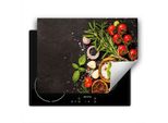 Darhaus Piastra Di Copertura Per Fornelli 80X52 Cm Tappetino Antiscivolo Roll-Up, Spezie - Pomodoro