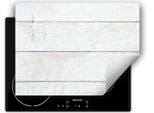 Darhaus Piastra Di Copertura Per Stufa 80X52 Cm Tappetino Antiscivolo Roll-Up, Bianco - Legno
