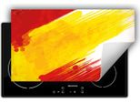 Darhaus Piastra Di Copertura Per Stufa 90X52 Cm Tappetino Antiscivolo Roll-Up, Rosso - Giallo