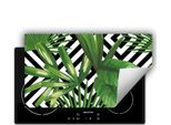 Darhaus Piastra Di Copertura Per Fornelli 90X52 Cm Tappetino Antiscivolo Roll-Up, Verde - Fiore