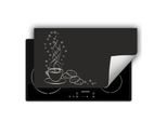 Darhaus Piastra Di Copertura Per Fornelli 90X52 Cm Tappetino Antiscivolo Roll-Up, Grigio Scuro - Caffè