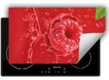 Darhaus Piastra Di Copertura Per Stufa 90X52 Cm Tappetino Antiscivolo Roll-Up, Rosso - Lampone
