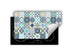 Darhaus Piastra Di Copertura Per Fornelli 90X52 Cm Tappetino Antiscivolo Roll-Up, Mosaico - Blu