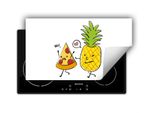 Darhaus Piastra Di Copertura Per Fornelli 90X52 Cm Tappetino Antiscivolo Roll-Up, Pizza - Ananas