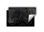 Darhaus Piastra Di Copertura Per Stufe 90X52 Cm Tappetino Antiscivolo Roll-Up, Grigio Scuro - Vino