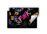 Darhaus Piastra Di Copertura Per Stufa 90X52 Cm Tappetino Antiscivolo Roll-Up, Nero - Punk