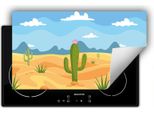 Darhaus Piastra Di Copertura Per Stufa 90X52 Cm Tappetino Antiscivolo Roll-Up, Cactus