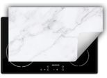 Darhaus Piastra Di Copertura Per Stufe 90X52 Cm Tappetino Antiscivolo Roll-Up, Bianco - Marmo