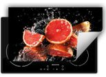 Darhaus Piastra Di Copertura Per Fornelli 90X52 Cm Tappetino Antiscivolo Roll-Up, Nero - Pompelmo