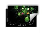 Darhaus Piastra Di Copertura Per Stufa 90X52 Cm Tappetino Antiscivolo Roll-Up, Verde - Bubbles
