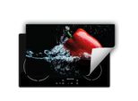 Darhaus Piastra Di Copertura Per Fornelli 90X52 Cm Tappetino Antiscivolo Roll-Up, Nero - Acqua - Paprika