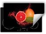 Darhaus Piastra Di Copertura Per Fornelli 90X52 Cm Tappetino Antiscivolo Roll-Up, Nero - Pompelmo