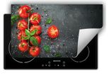 Darhaus Piastra Di Copertura Per Stufa 90X52 Cm Tappetino Antiscivolo Roll-Up, Ardesia - Pomodori