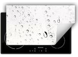 Darhaus Piastra Di Copertura Per Stufa 90X52 Cm Tappetino Antiscivolo Roll-Up, Bianco - Gocce