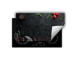 Darhaus Piastra Di Copertura Per Fornelli 90X52 Cm Tappetino Antiscivolo Roll-Up, Ardesia - Spezie - Peperoncino