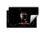 Darhaus Piastra Di Copertura Per Stufa 90X52 Cm Tappetino Antiscivolo Roll-Up, Nero - Rosso - Vino
