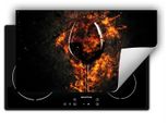 Darhaus Piastra Di Copertura Per Stufe 90X52 Cm Tappetino Antiscivolo Roll-Up, Vino - Fuoco