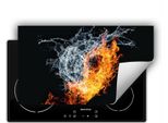 Darhaus Piastra Di Copertura Per Stufe 90X52 Cm Tappetino Antiscivolo Roll-Up, Acqua - Fuoco