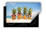 Darhaus Piastra Di Copertura Per Fornelli 90X52 Cm Tappetino Antiscivolo Roll-Up, Spiaggia - Ananas