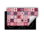 Darhaus Piastra Di Copertura Per Stufa 90X52 Cm Tappetino Antiscivolo Roll-Up, Rosso - Mosaico