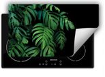 Darhaus Piastra Di Copertura Per Stufa 90X52 Cm Tappetino Antiscivolo Roll-Up, Nero - Monstera